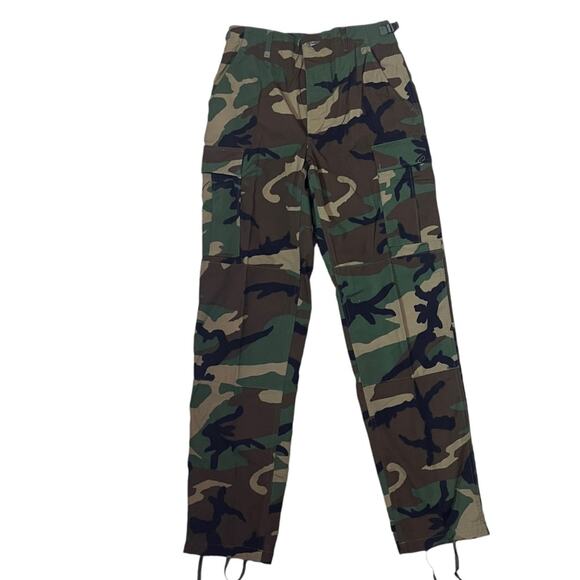 US Army Woodland Camouflage Combat Trousers Mens Small Long Green New With Tags - Picture 1 of 8